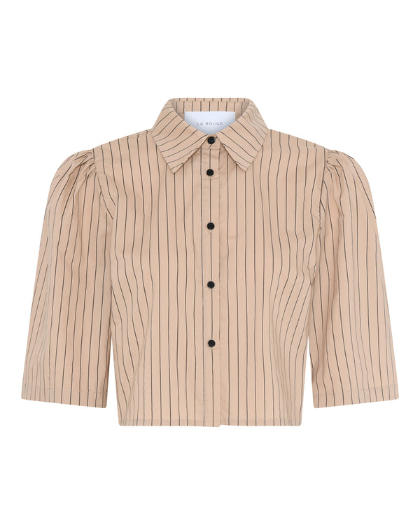 LA ROUGE ApS Anine Shirt Shirt Sand/Black Stripe