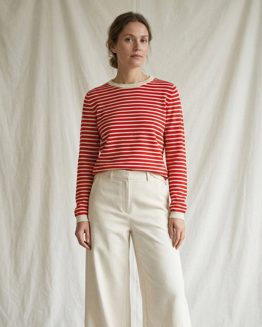 LA ROUGE ApS Sailor Knit L/S Knit Off White / Red Stripe