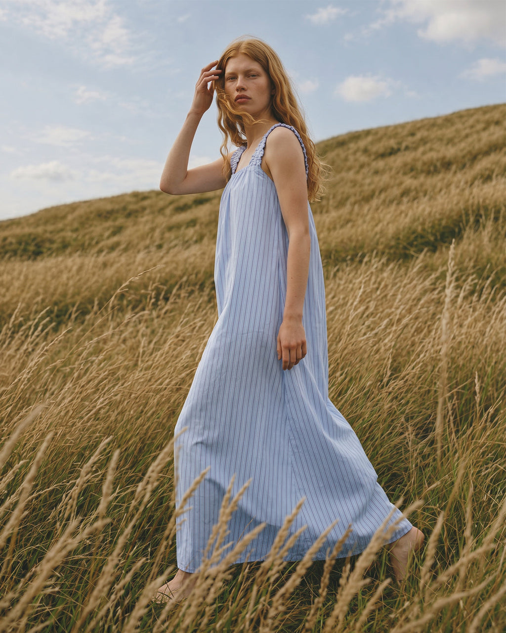 LA ROUGE ApS Josephine Dress Dress Red/Blue Stripe