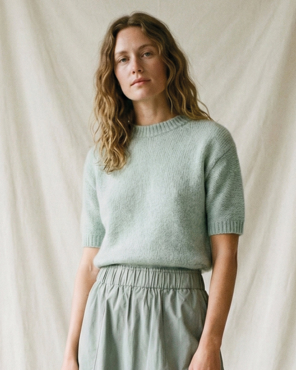 LA ROUGE ApS Alpa S/S Knit Knit Faded Green