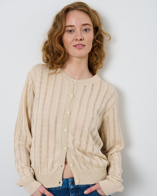 LA ROUGE ApS Anette Cardigan Knit Sand