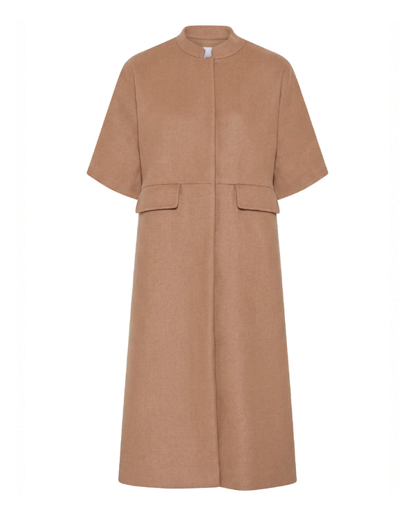 LA ROUGE ApS Anette Wool Cape - Long Jacket Camel