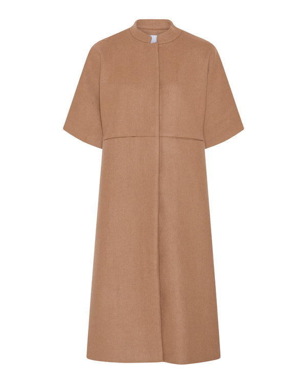 LA ROUGE ApS Anette Wool Cape - Long Jacket Camel