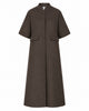 LA ROUGE ApS Anette Wool Cape - Long Jacket Dark Brown Melange