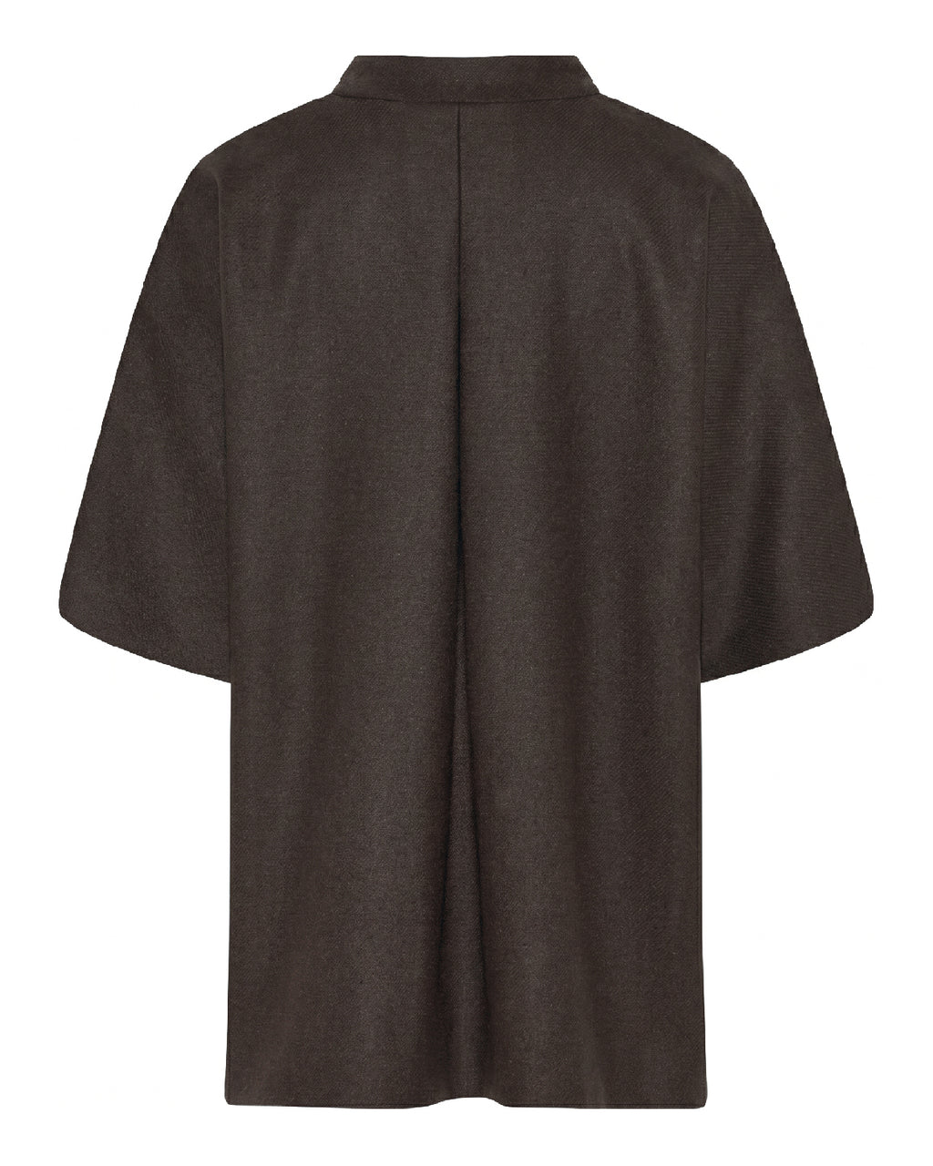 LA ROUGE ApS Anette Wool Cape - Short Jacket Dark Brown Melange