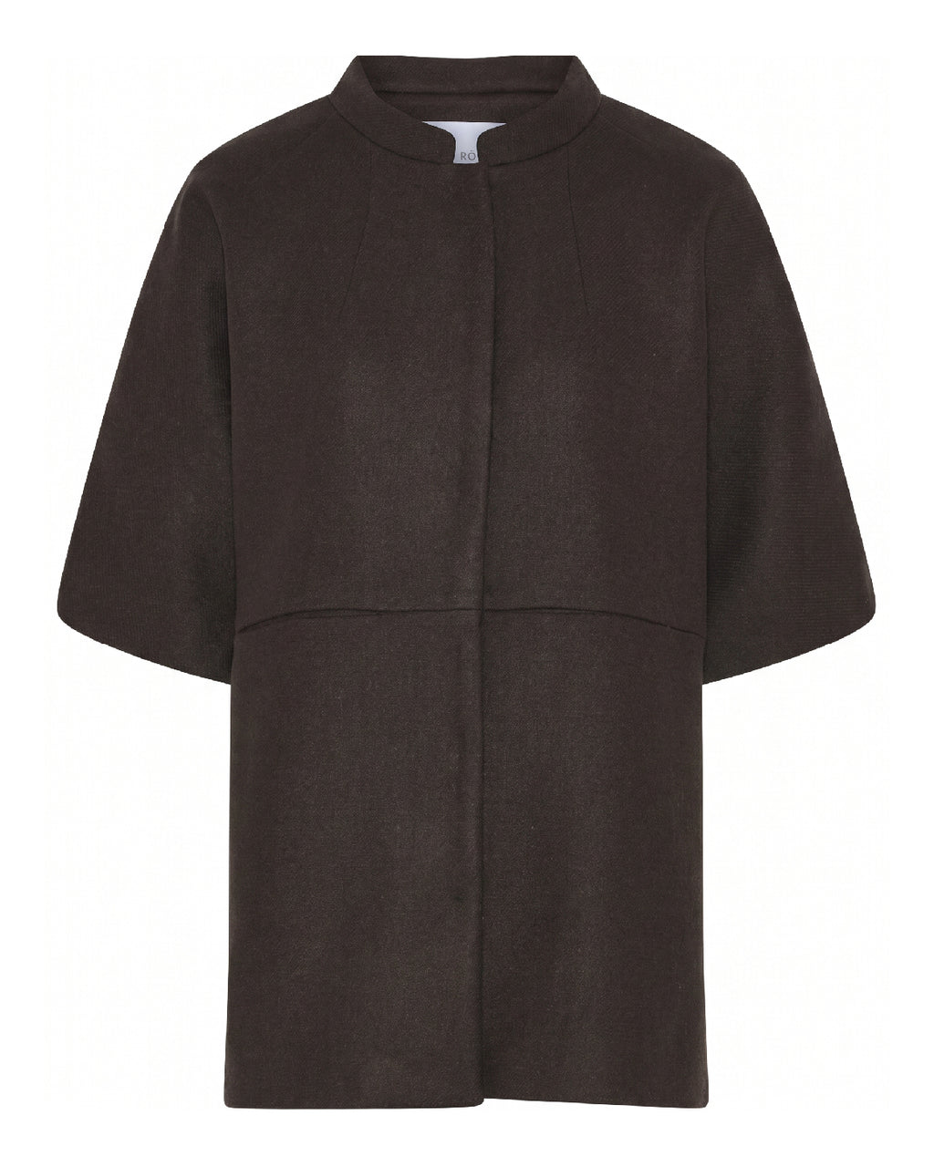 LA ROUGE ApS Anette Wool Cape - Short Jacket Dark Brown Melange