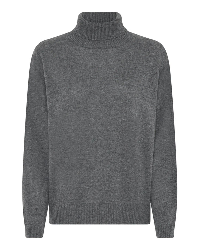 LA ROUGE ApS Cassandra Knit Rollneck Rollerneck Dark Grey Melange