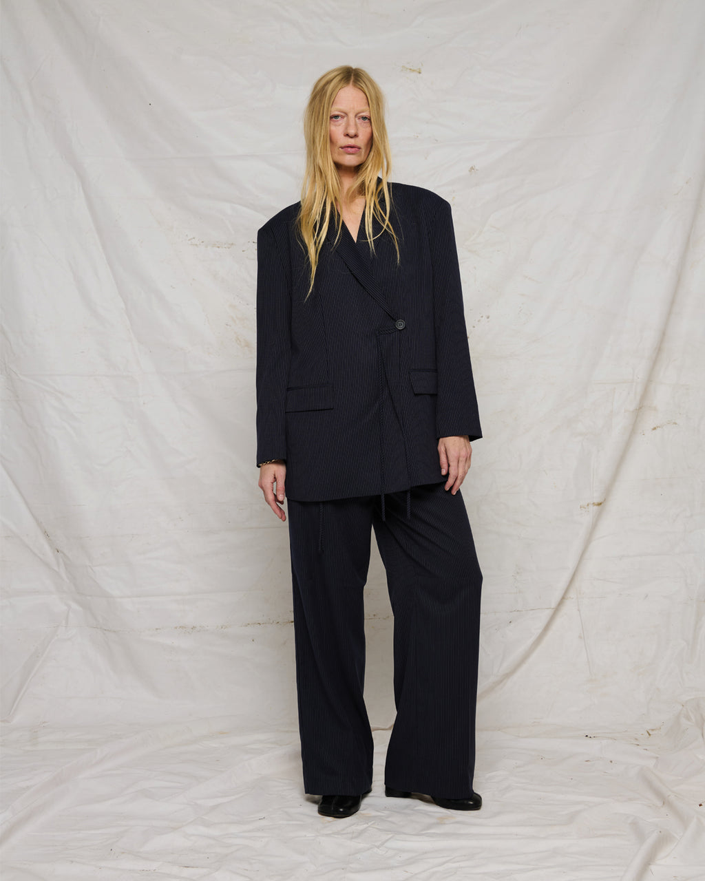 LA ROUGE ApS Catrine Pants Pants Navy Pinstribe