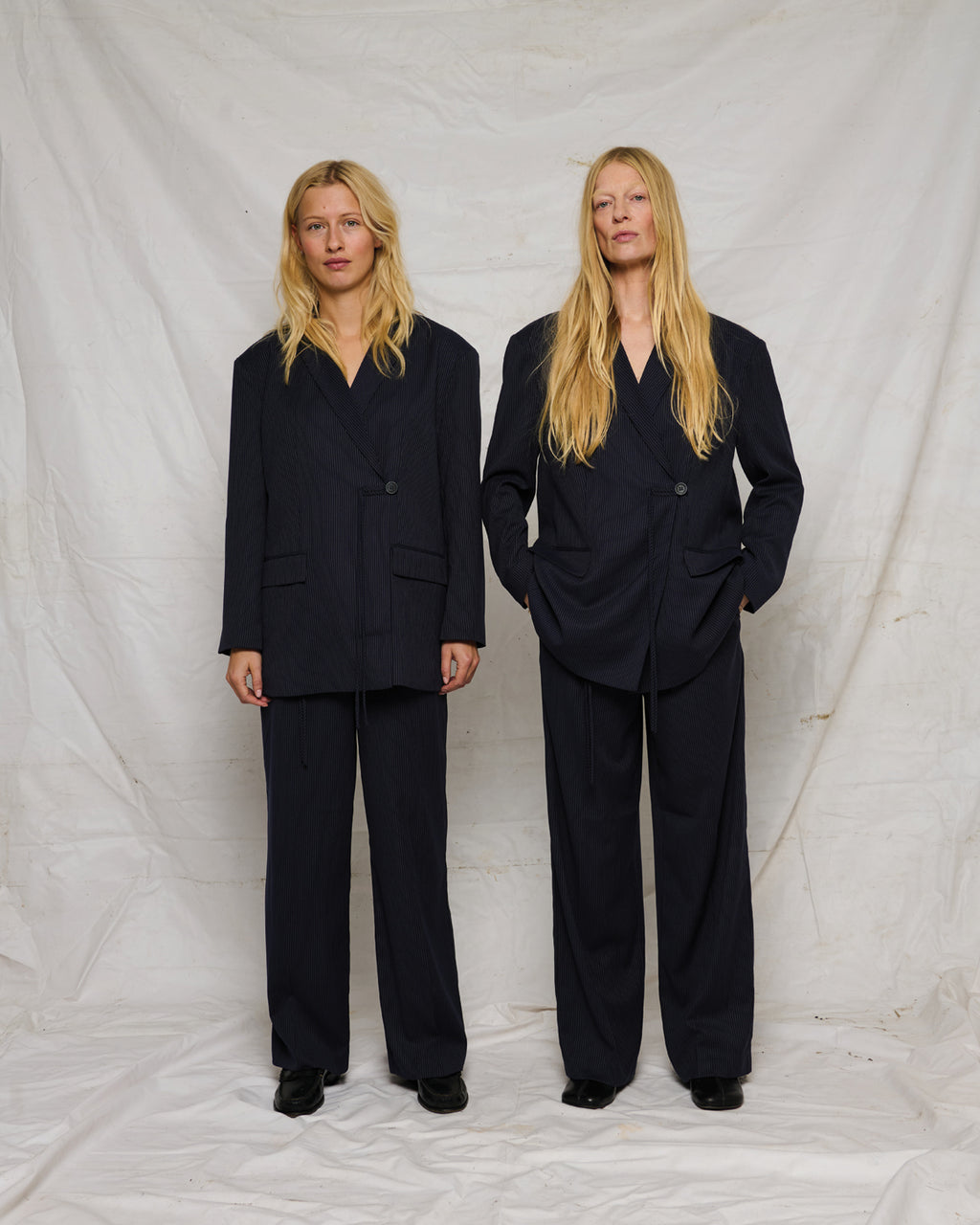 LA ROUGE ApS Catrine Pants Pants Navy Pinstribe