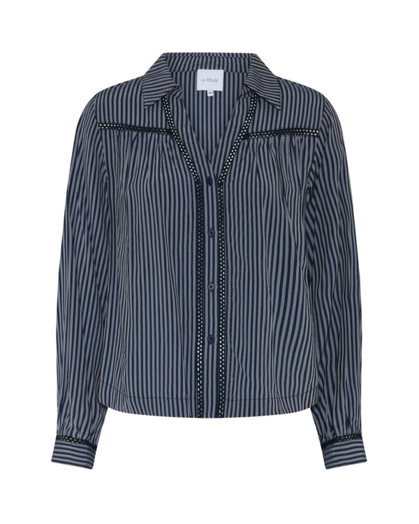 LA ROUGE ApS Cecilie V-Neck Blouse Blouse Navy