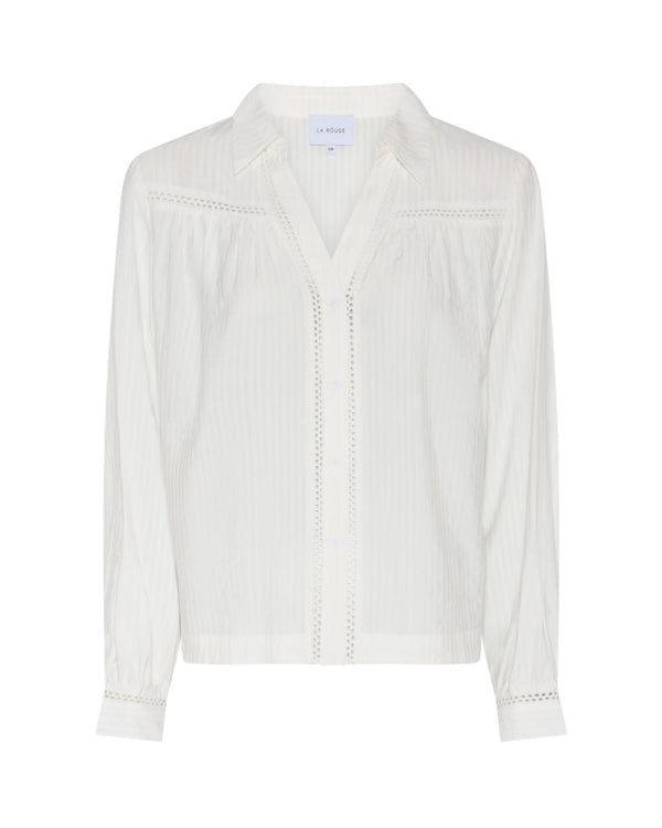 LA ROUGE ApS Cecilie V-Neck Blouse Blouse White