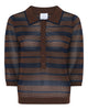 LA ROUGE ApS Charlotte Knit Polo Knit Brown/navy