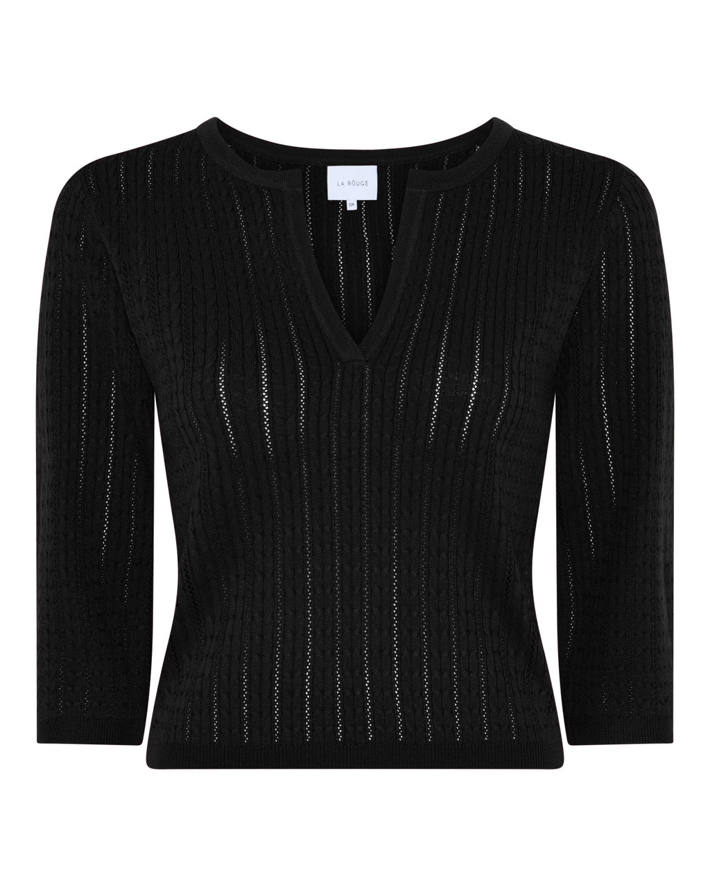 LA ROUGE ApS Charlotte Knit V-Neck Top Black