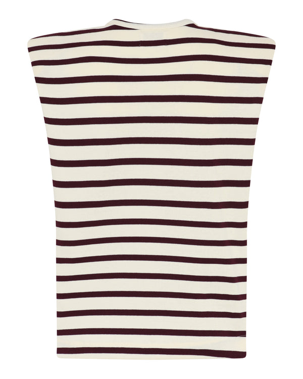 LA ROUGE ApS Claudia Top Top Offwhite/Wine Stripe