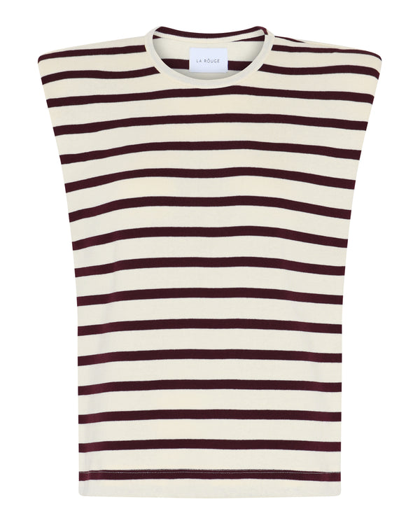 LA ROUGE ApS Claudia Top Top Offwhite/Wine Stripe