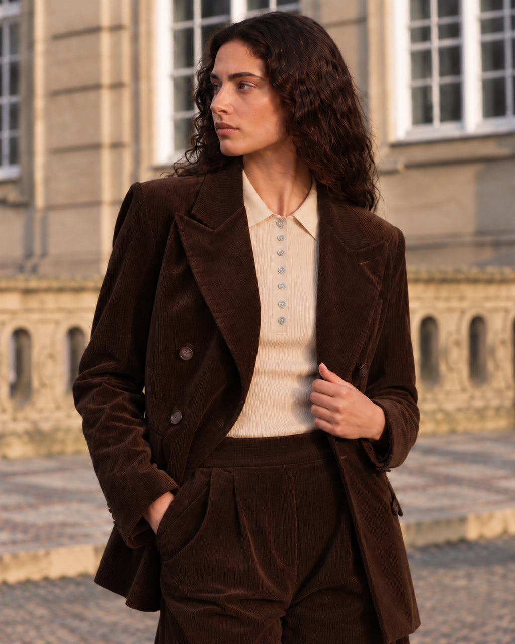 LA ROUGE ApS Connie Pants - Corduroy Pants Dark Brown