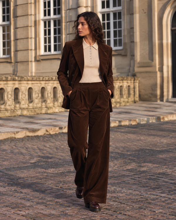 LA ROUGE ApS Connie Pants - Corduroy Pants Dark Brown