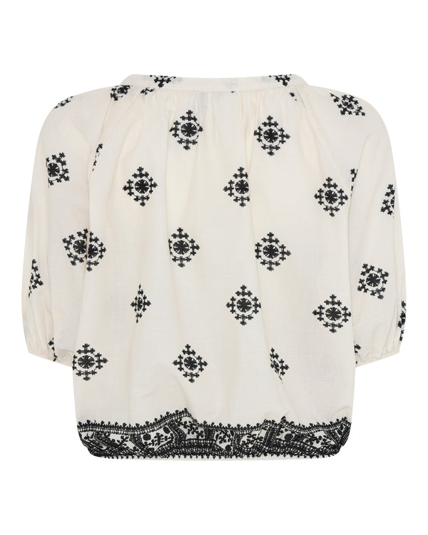 LA ROUGE ApS Grace Blouse Blouse Offwhite / Black