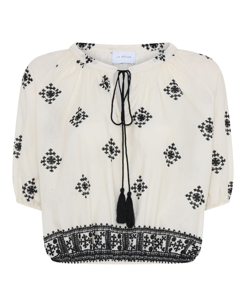 LA ROUGE ApS Grace Blouse Blouse Offwhite / Black