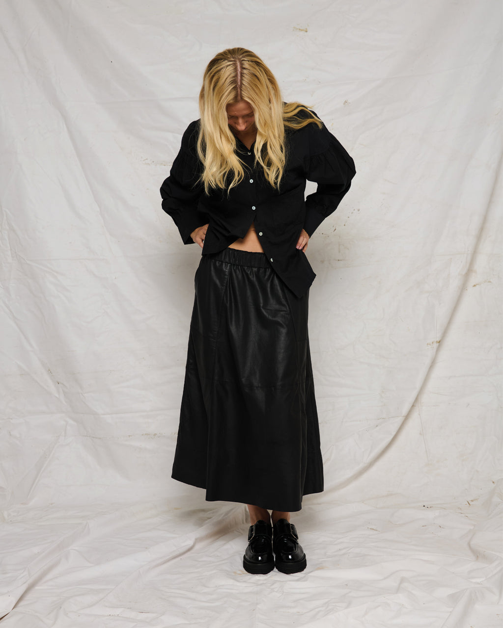 LA ROUGE ApS Gudrun Leather Skirt Skirt Black