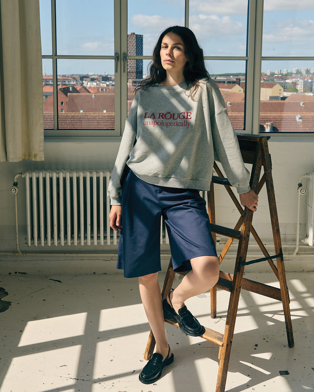 LA ROUGE ApS Henriette Sweatshirt Sweatshirt Grey Melange