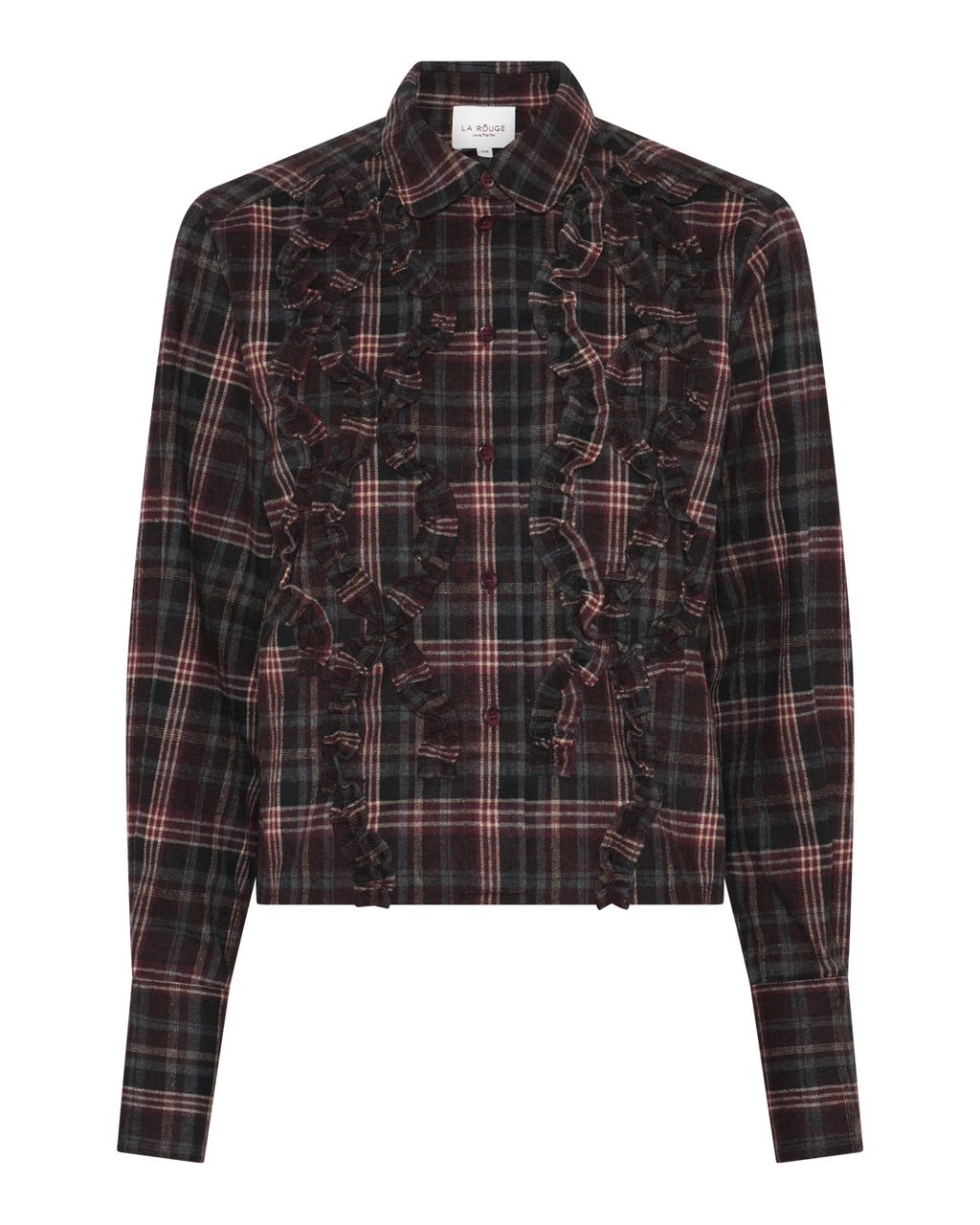 LA ROUGE ApS Isa Cropped Shirt Shirt Grey/Wine Checks