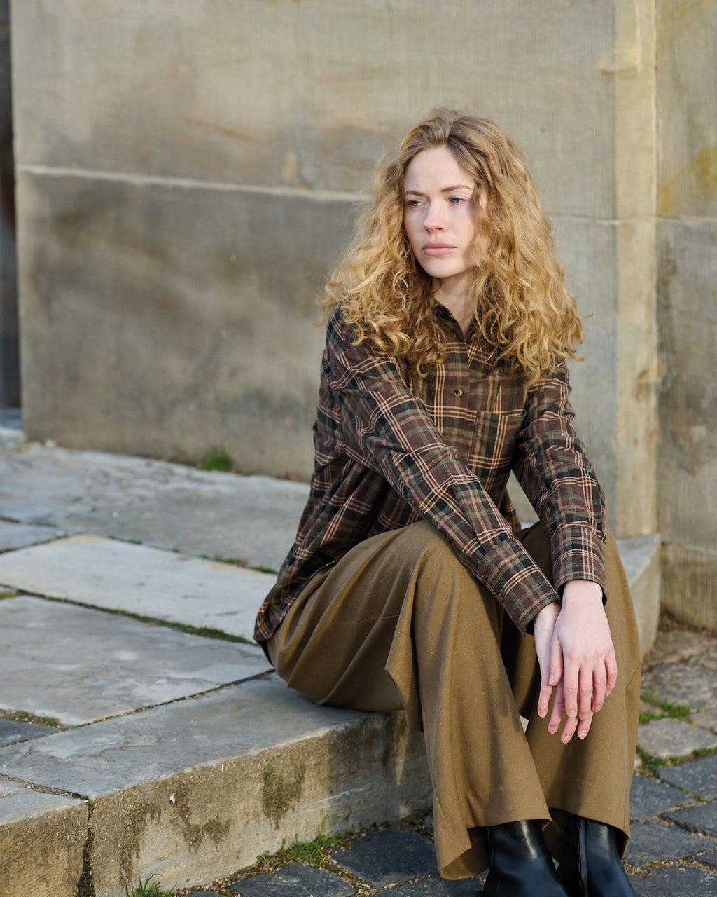 LA ROUGE ApS Isa Shirt Shirt Brown/Forest Check