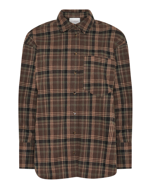 LA ROUGE ApS Isa Shirt Shirt Brown/Forest Check