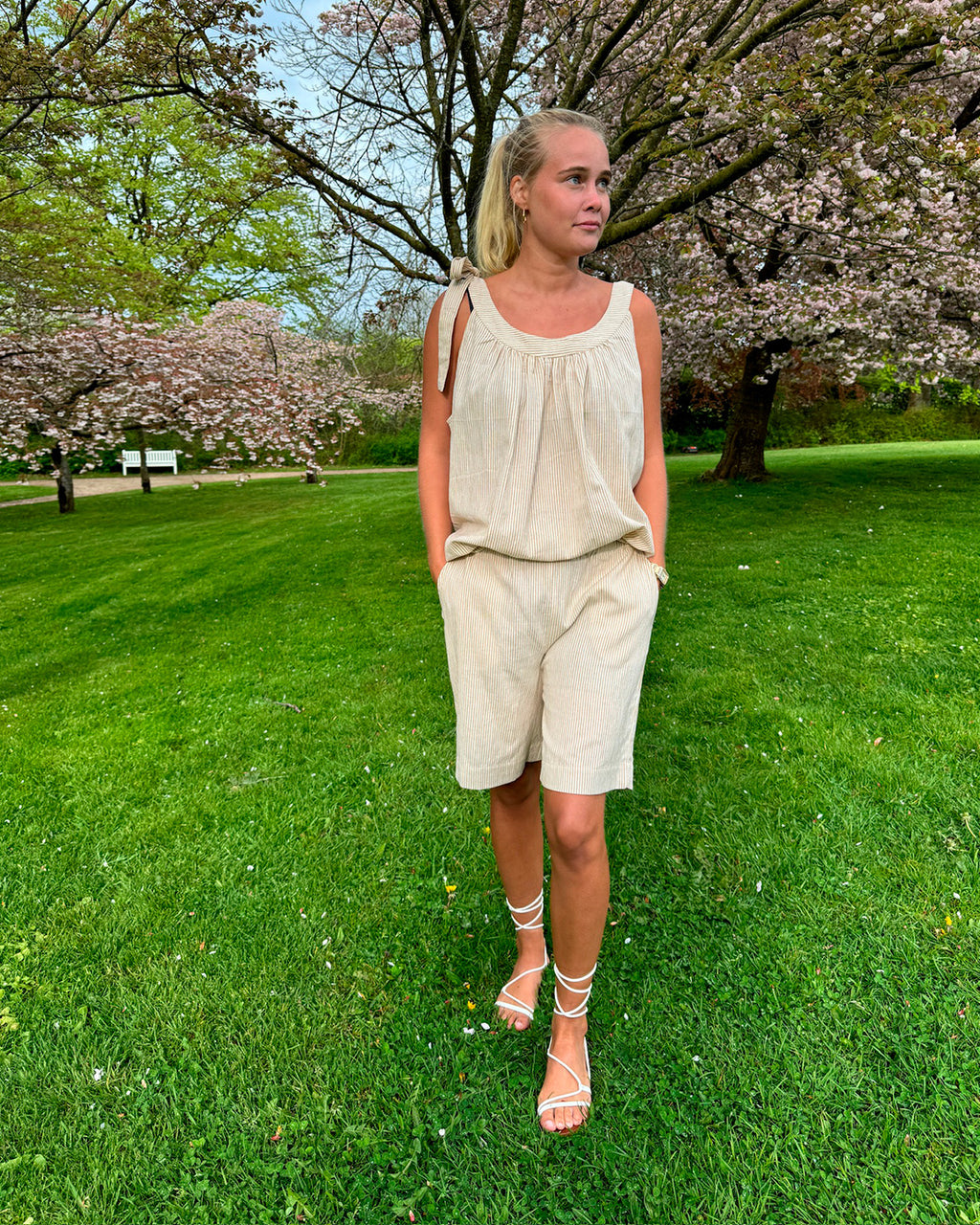 LA ROUGE ApS Julia Blouse Blouse Sand/white stripe