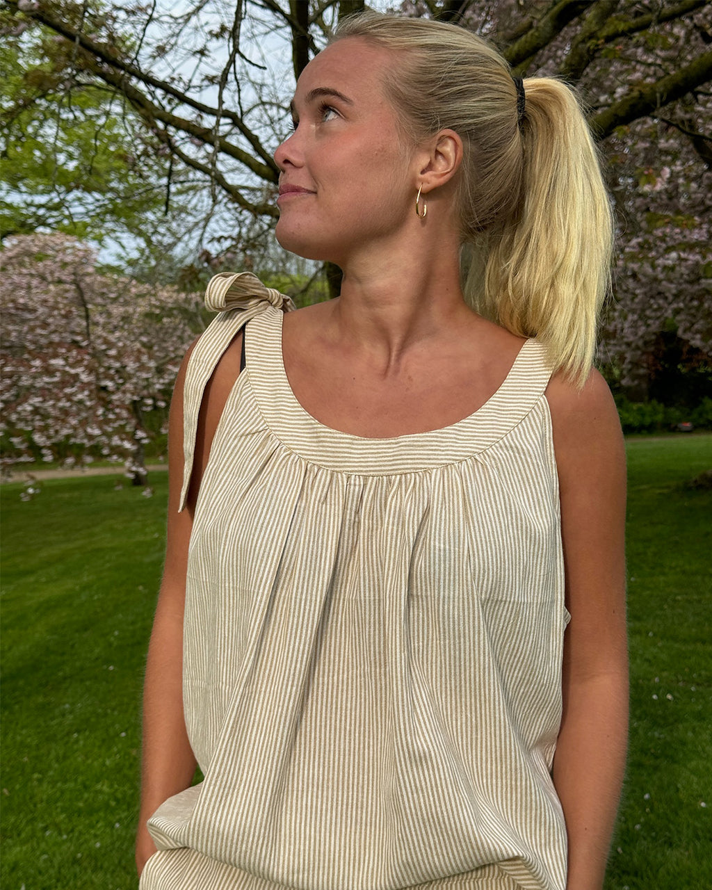 LA ROUGE ApS Julia Blouse Blouse Sand/white stripe