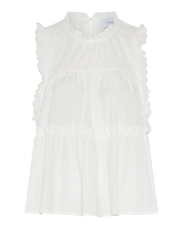 LA ROUGE ApS Julie Frill Top Top White