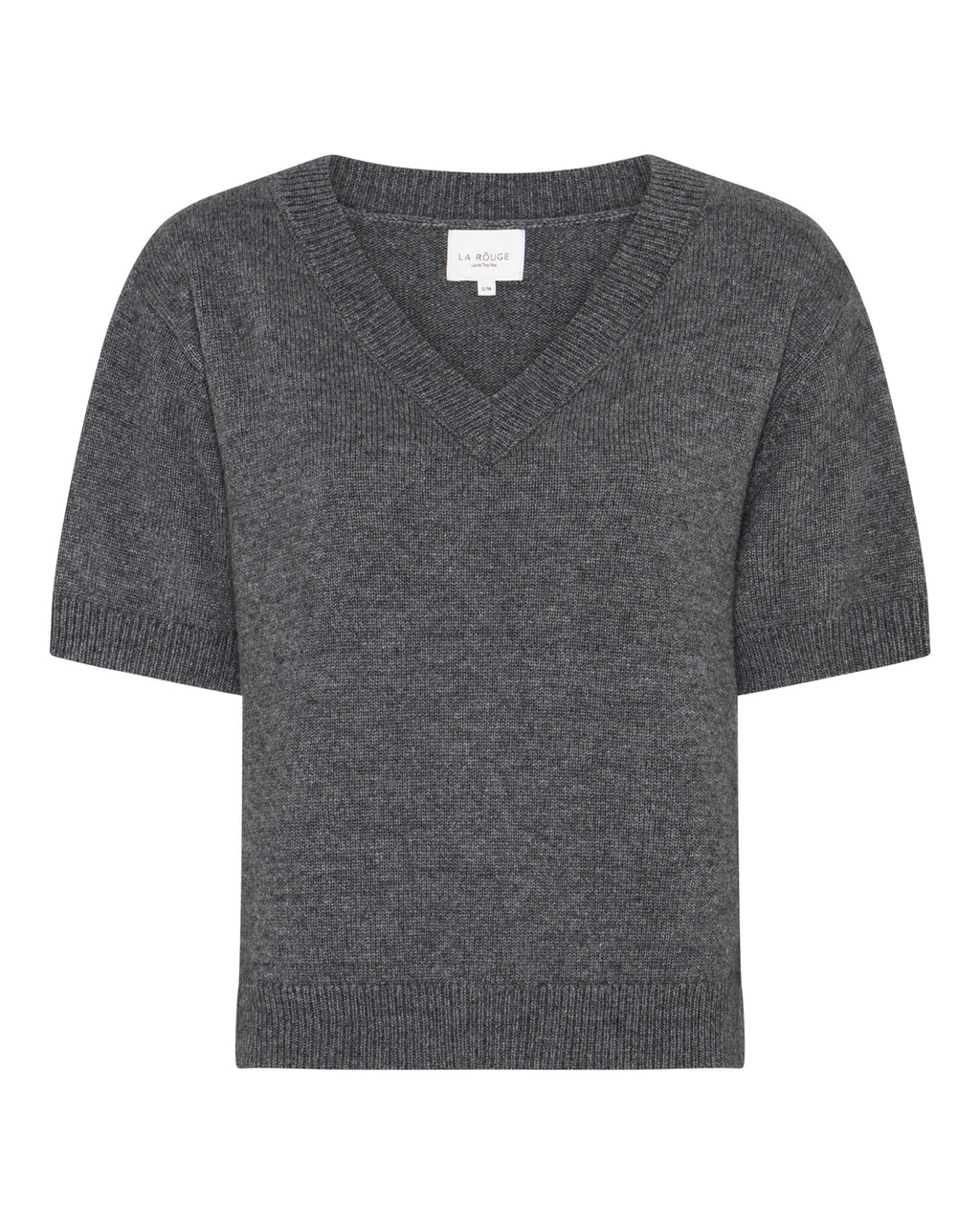 LA ROUGE ApS Julie S/S Knit Knit Dark Grey Melange