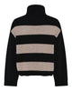 LA ROUGE ApS Julie Striped Knit Knit Black/Sand Stripe