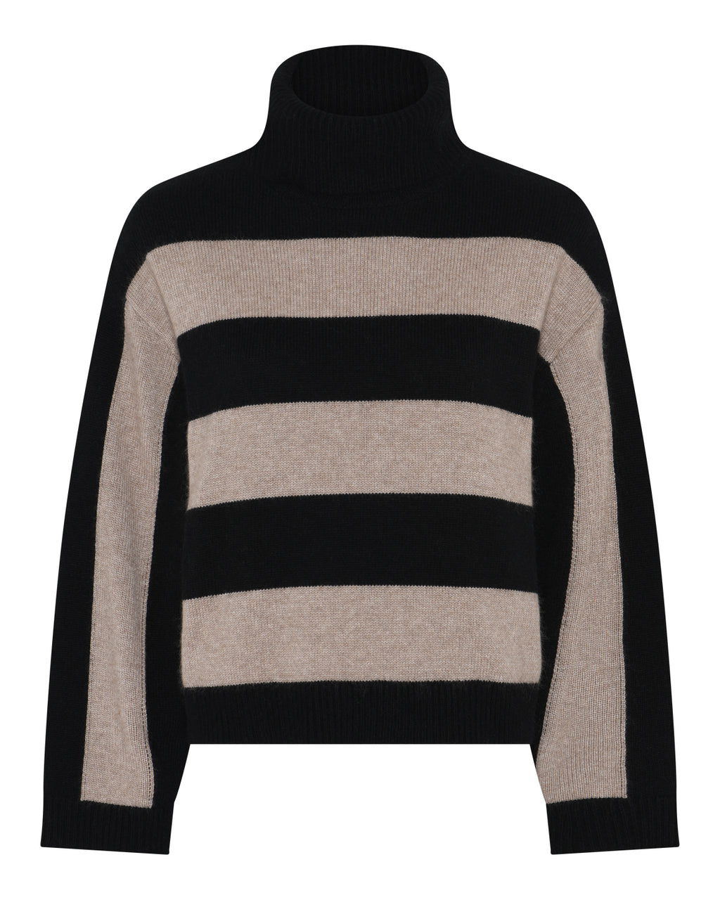 LA ROUGE ApS Julie Striped Knit Knit Black/Sand Stripe