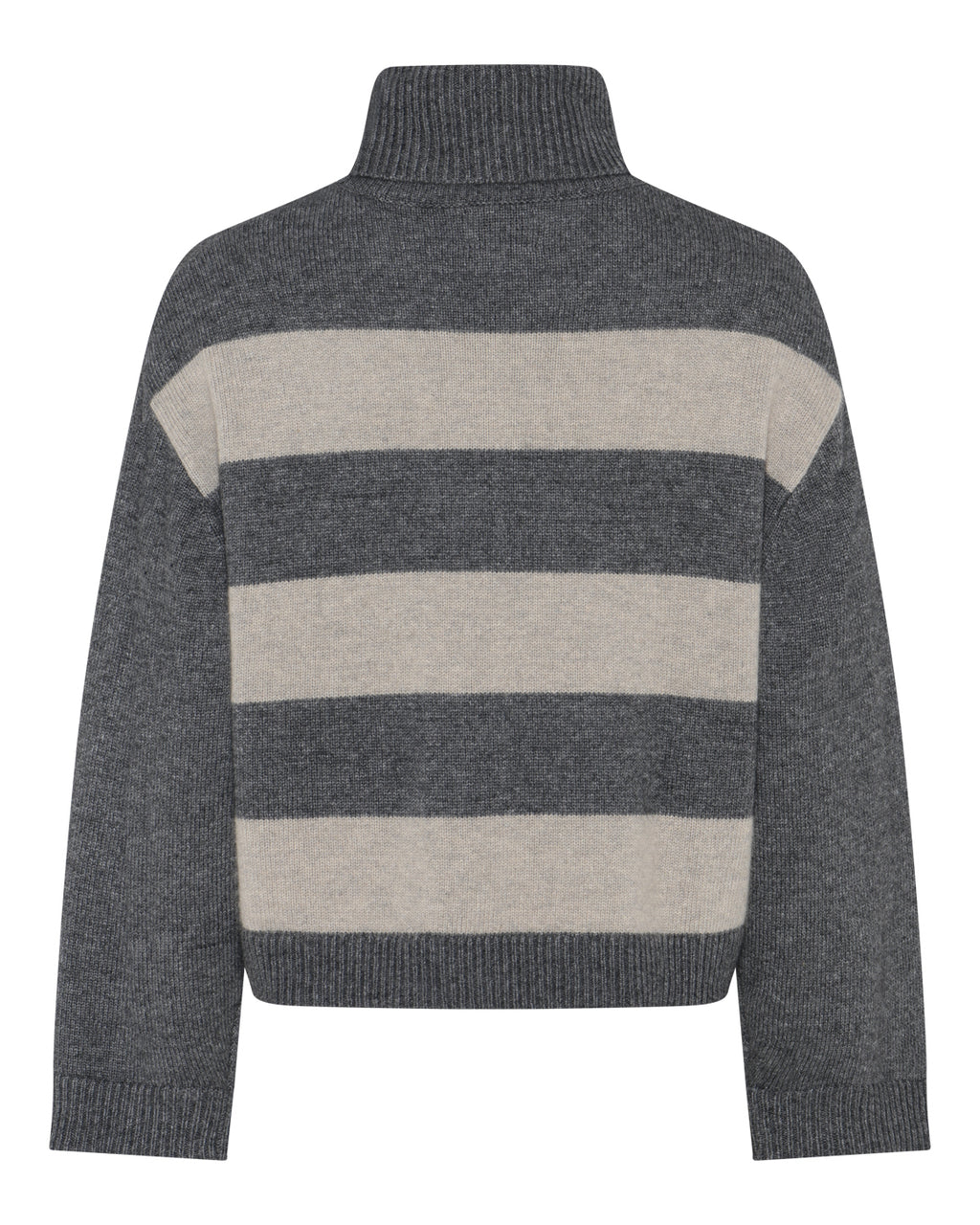 LA ROUGE ApS Julie Striped Knit Knit Dark Grey / Sand Stripe