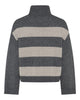 LA ROUGE ApS Julie Striped Knit Knit Dark Grey / Sand Stripe