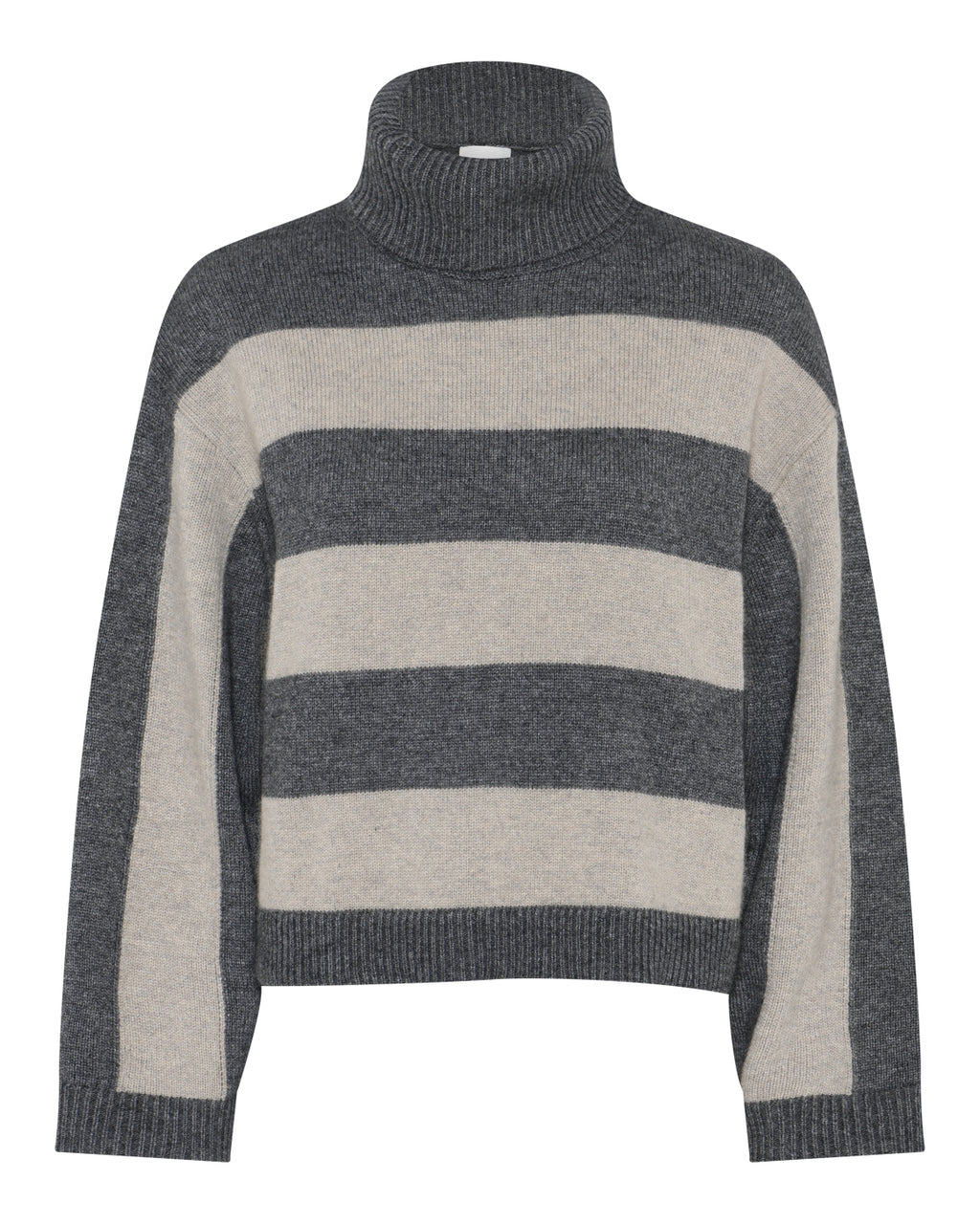 LA ROUGE ApS Julie Striped Knit Knit Dark Grey / Sand Stripe