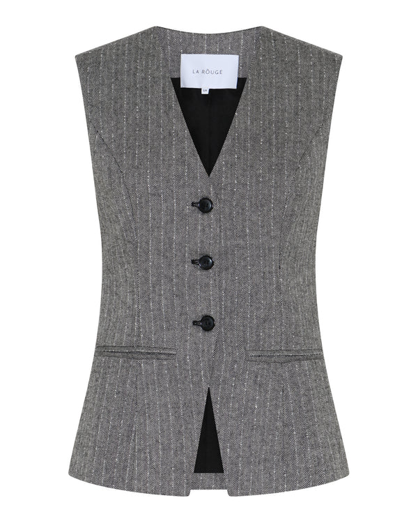 LA ROUGE ApS Lily Waistcoat Coat Black/White