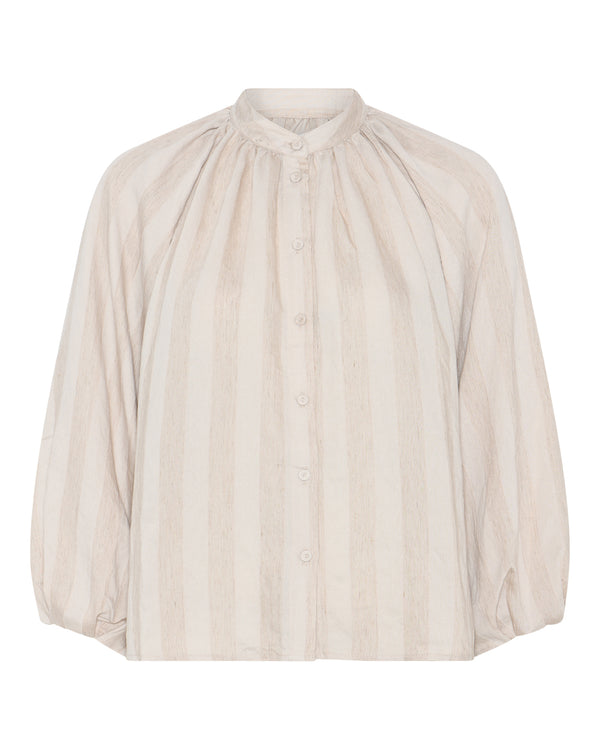 LA ROUGE ApS Line Shirt Blouse Sand Melange