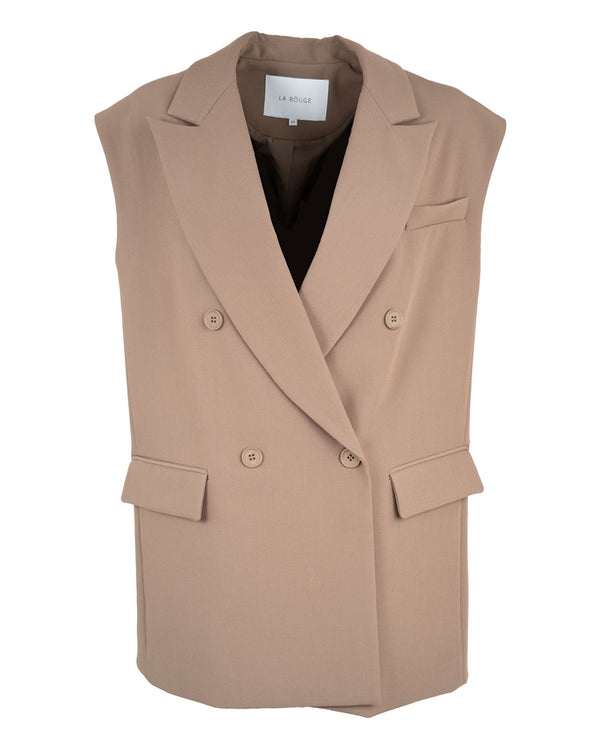 LA ROUGE ApS Line Vest Waistcoat Sand