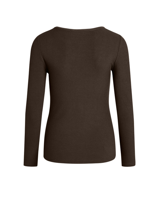 LA ROUGE ApS NOOS - Lisa L/S t-shirt T-shirt Dark Brown