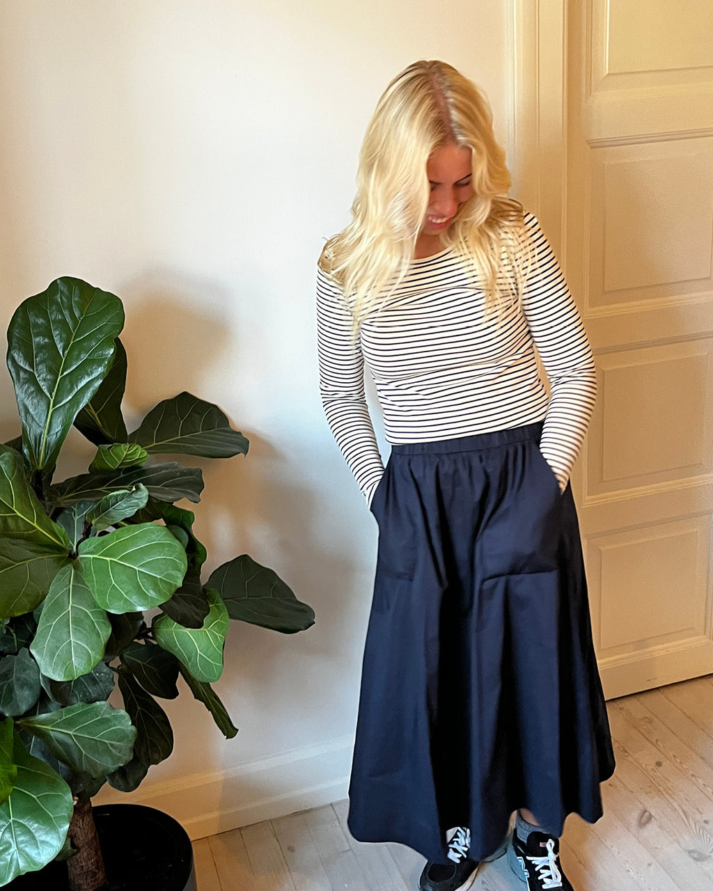 LA ROUGE ApS Lisa Stripe L/S T-shirt Blue/Offwhite stripe