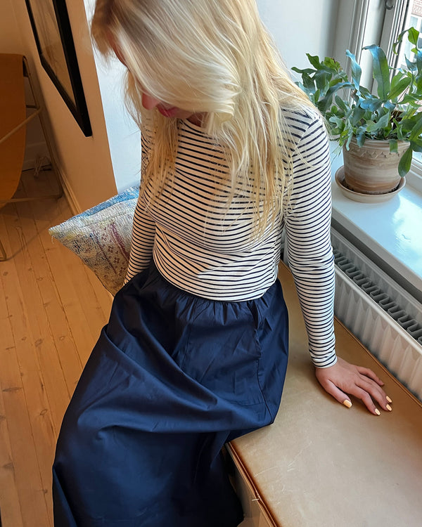 LA ROUGE ApS Lisa Stripe L/S T-shirt Blue/Offwhite stripe