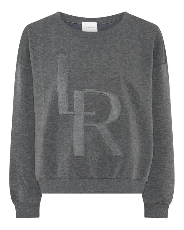 LA ROUGE ApS Lone Logo Sweatshirt Sweatshirt Dark Grey Melange