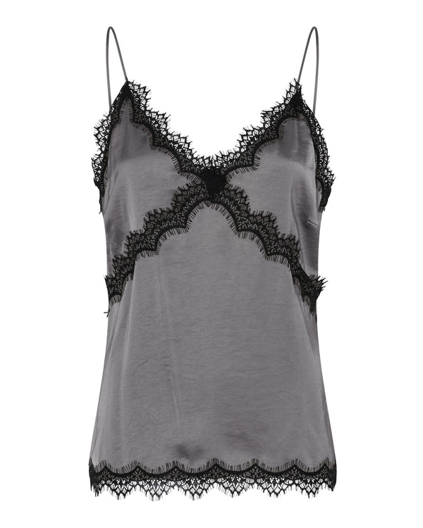 LA ROUGE ApS Lotte Satin Top Top Grey