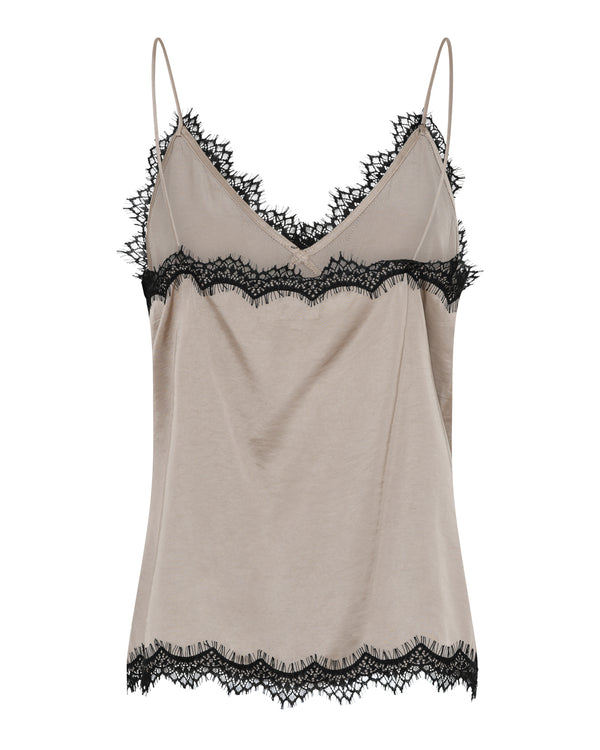 LA ROUGE ApS Lotte Satin Top Top Sand