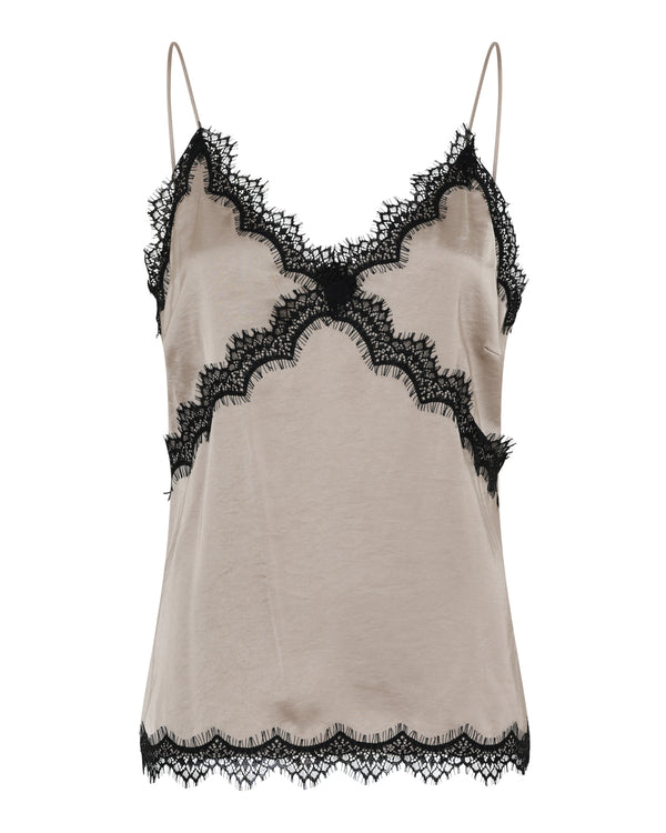 LA ROUGE ApS Lotte Satin Top Top Sand