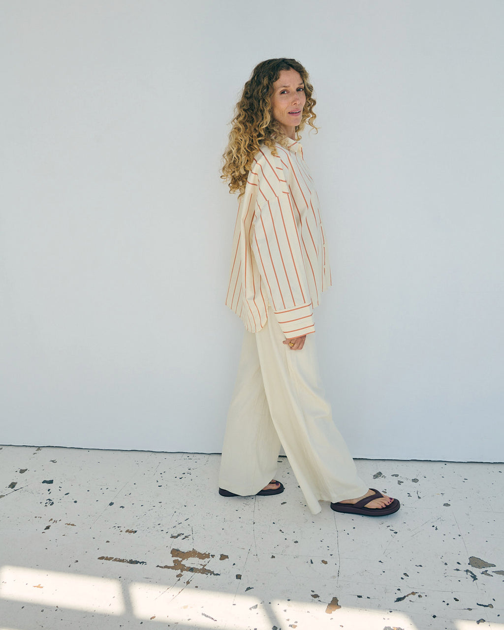 LA ROUGE ApS Louise Shirt Shirt Sand/Orange Stripe