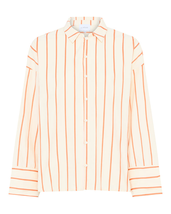 LA ROUGE ApS Louise Shirt Shirt Sand/Orange Stripe