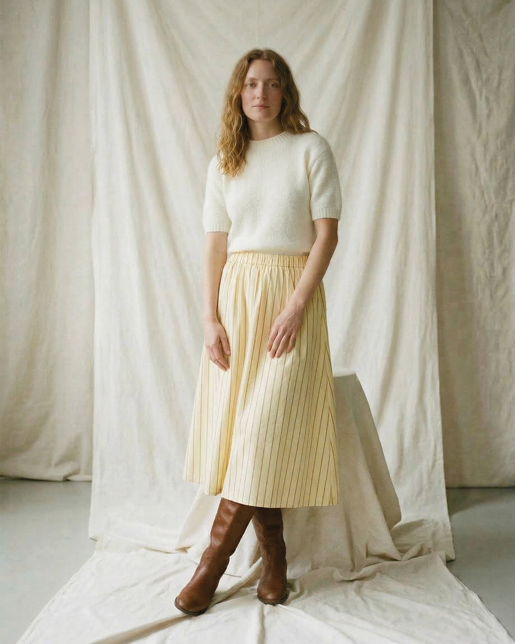 LA ROUGE ApS Louise Skirt Skirt Sand/Orange Stripe